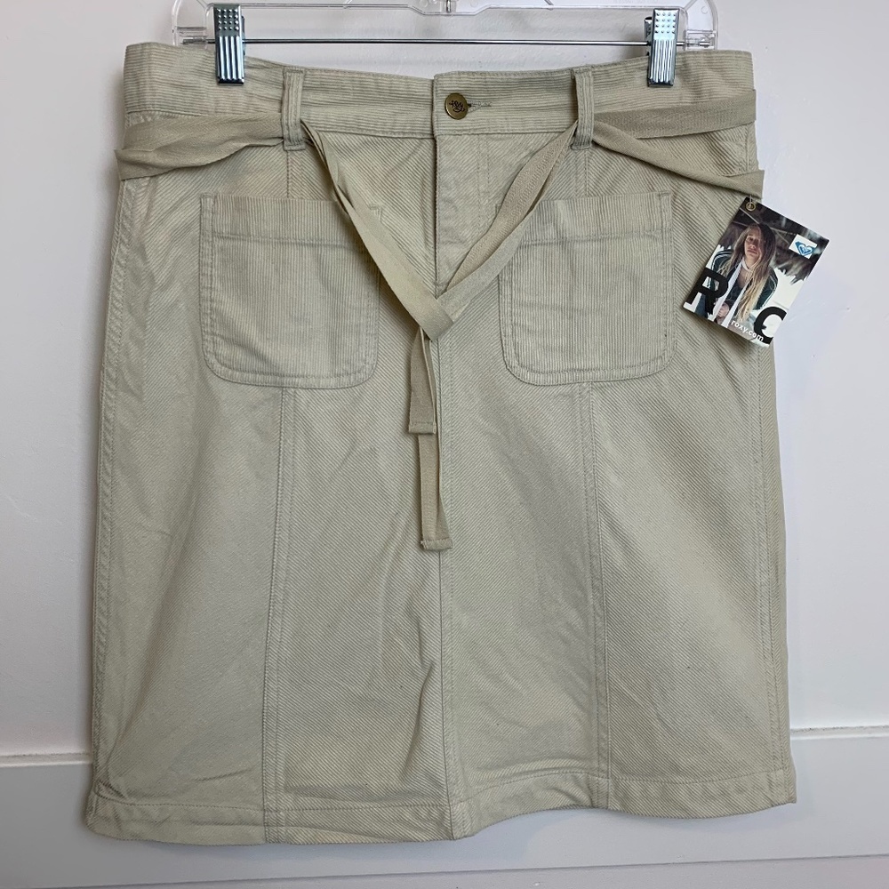 NWT Roxy Tan Corduroy Cargo Mini Skirt